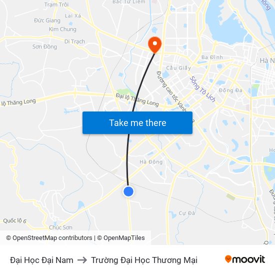 Đại Học Đại Nam to Trường Đại Học Thương Mại map