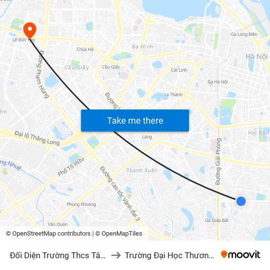 Đối Diện Trường Thcs Tân Mai to Trường Đại Học Thương Mại map