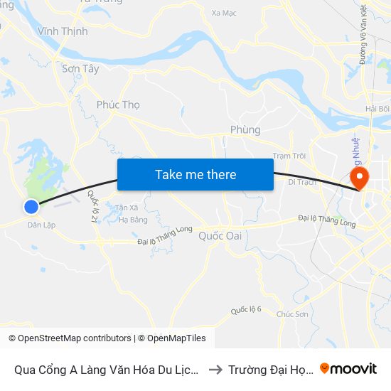 Qua Cổng A Làng Văn Hóa Du Lịch Các Dân Tộc Việt Nam 30m to Trường Đại Học Thương Mại map