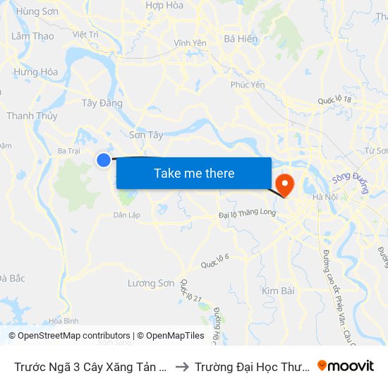 Trước Ngã 3 Cây Xăng Tản Lĩnh 100m to Trường Đại Học Thương Mại map