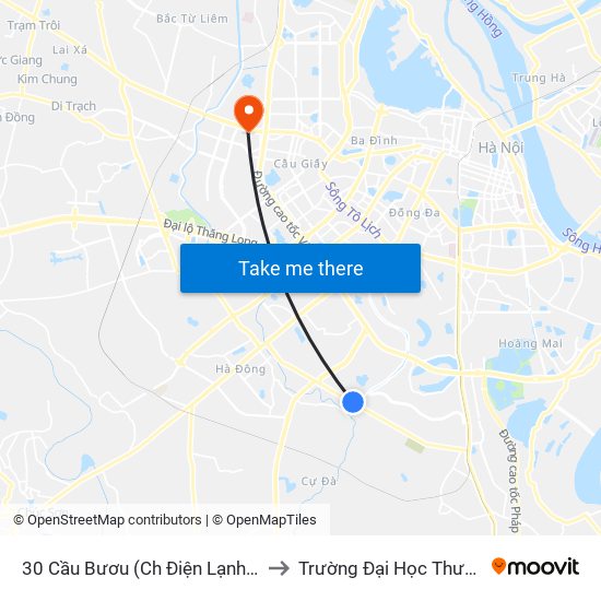 30 Cầu Bươu (Ch Điện Lạnh Hồng Sĩ) to Trường Đại Học Thương Mại map