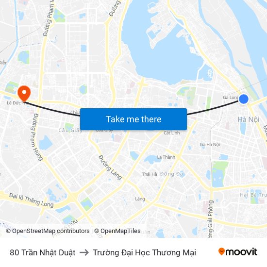 80 Trần Nhật Duật to Trường Đại Học Thương Mại map