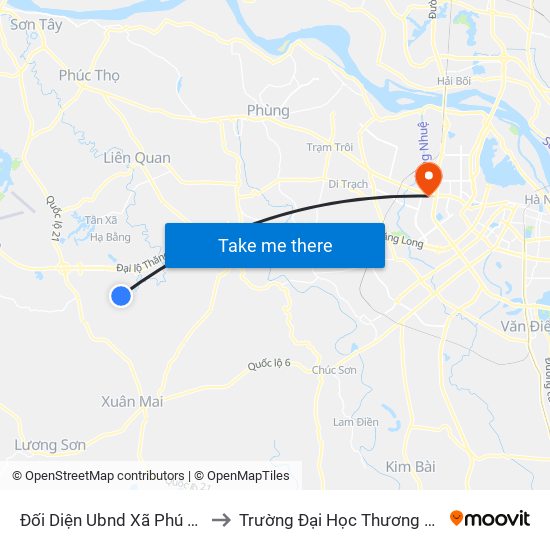 Đối Diện Ubnd Xã Phú Cát to Trường Đại Học Thương Mại map