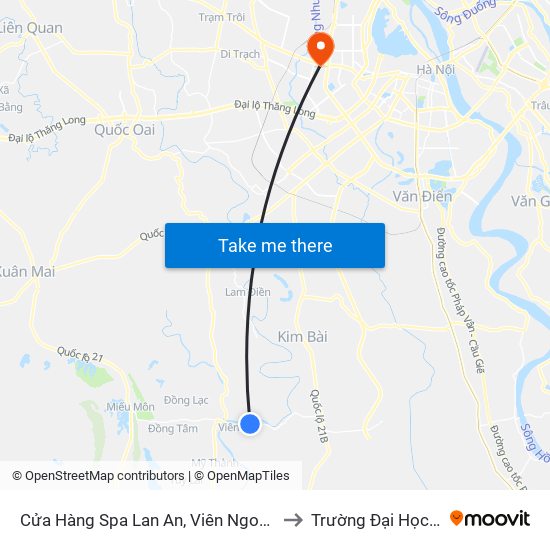 Cửa Hàng Spa Lan An, Viên Ngoại, Viên An - Tỉnh Lộ 429 to Trường Đại Học Thương Mại map