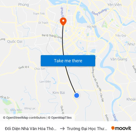 Đối Diện Nhà Văn Hóa Thôn Tam Đa to Trường Đại Học Thương Mại map