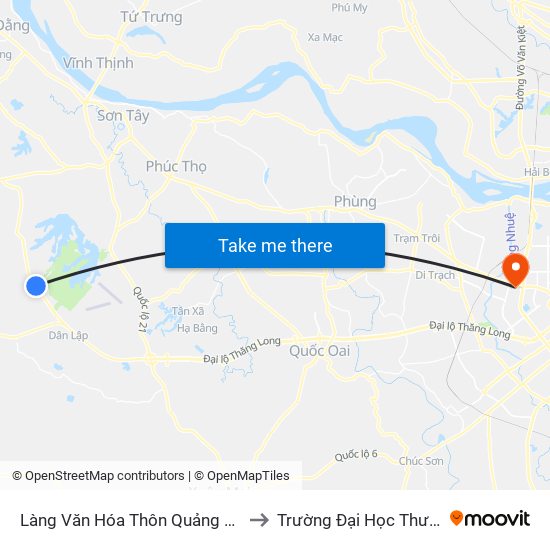 Làng Văn Hóa Thôn Quảng Phúc, Đt87 to Trường Đại Học Thương Mại map