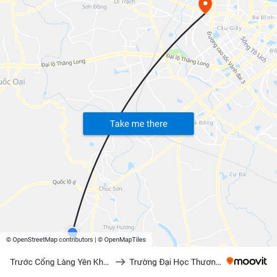 Trước Cổng Làng Yên Khê 50m to Trường Đại Học Thương Mại map