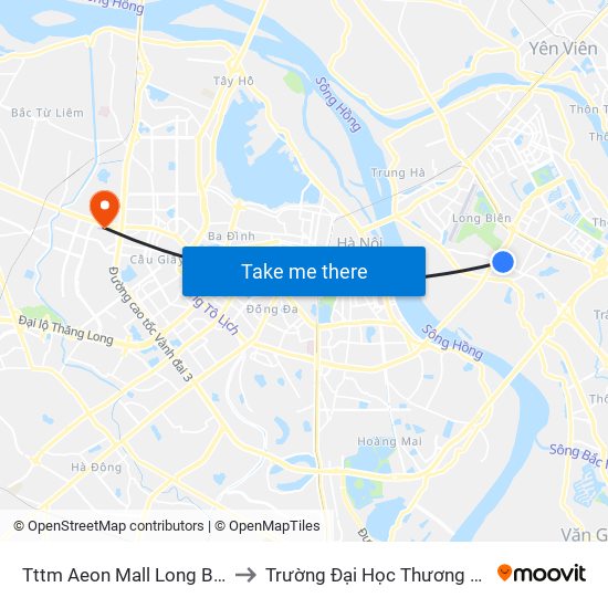 Tttm Aeon Mall Long Biên to Trường Đại Học Thương Mại map