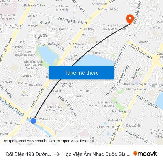 Đối Diện 498 Đường Láng to Học Viện Âm Nhạc Quốc Gia Việt Nam map