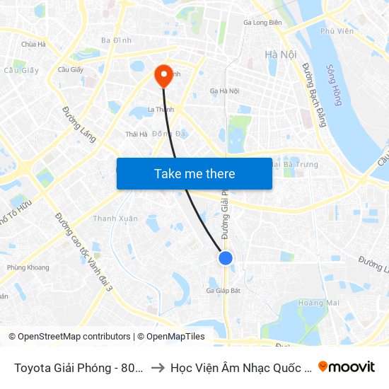 Toyota Giải Phóng - 807 Giải Phóng to Học Viện Âm Nhạc Quốc Gia Việt Nam map