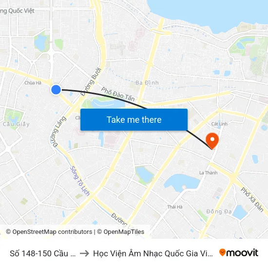 Số 148-150 Cầu Giấy to Học Viện Âm Nhạc Quốc Gia Việt Nam map