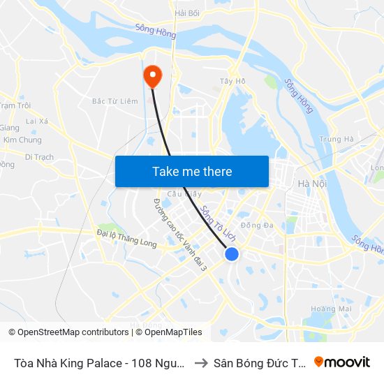 Tòa Nhà King Palace - 108 Nguyễn Trãi to Sân Bóng Đức Thắng map