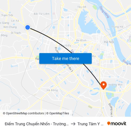 Điểm Trung Chuyển Nhổn - Trường Đại Học Công Nghiệp Hà Nội - Đường 32 to Trung Tâm Y Tế Quận Hoàng Mai map