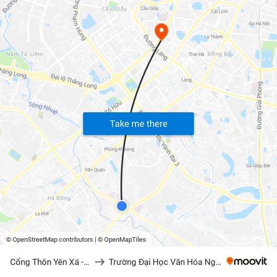 Cổng Thôn Yên Xá - 89 Cầu Bươu to Trường Đại Học Văn Hóa Nghệ Thuật Quân Đội map