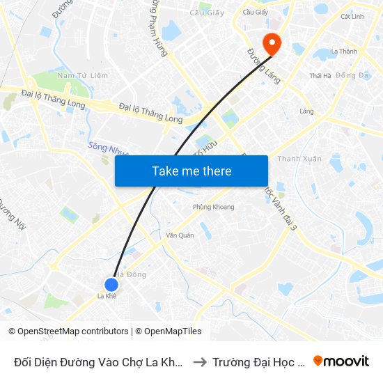 Đối Diện Đường Vào Chợ La Khê (Qua Ga Metro La Khê) - 405 Quang Trung (Hà Đông) to Trường Đại Học Văn Hóa Nghệ Thuật Quân Đội map