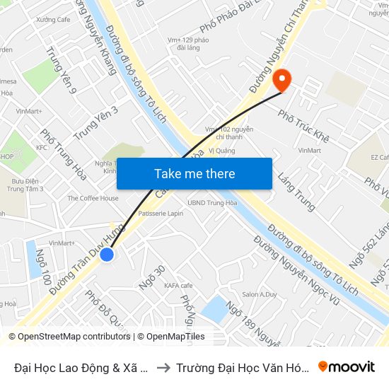 Đại Học Lao Động & Xã Hội - 43 Trần Duy Hưng to Trường Đại Học Văn Hóa Nghệ Thuật Quân Đội map