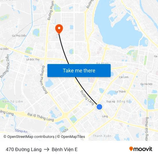 470 Đường Láng to Bệnh Viện E map