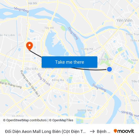 Đối Diện Aeon Mall Long Biên (Cột Điện T4a/2a-B Đường Cổ Linh) to Bệnh Viện E map