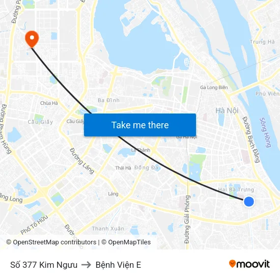 Số 377 Kim Ngưu to Bệnh Viện E map