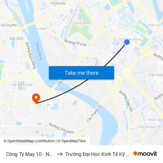 Công Ty May 10 - Nguyễn Văn Linh to Trường Đại Học Kinh Tế Kỹ Thuật Công Nghiệp map