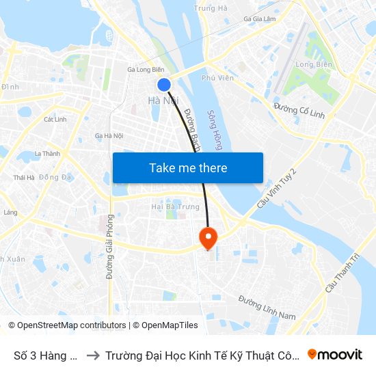 Số 3 Hàng Muối to Trường Đại Học Kinh Tế Kỹ Thuật Công Nghiệp map