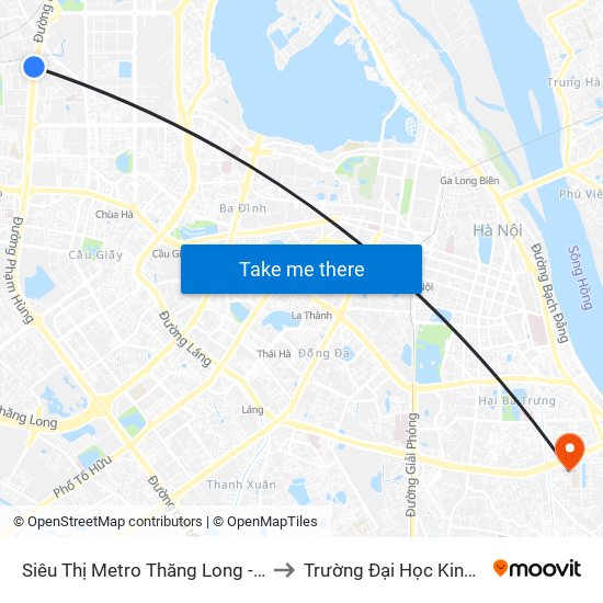 Siêu Thị Metro Thăng Long - Đối Diện Ngõ 599 Phạm Văn Đồng to Trường Đại Học Kinh Tế Kỹ Thuật Công Nghiệp map