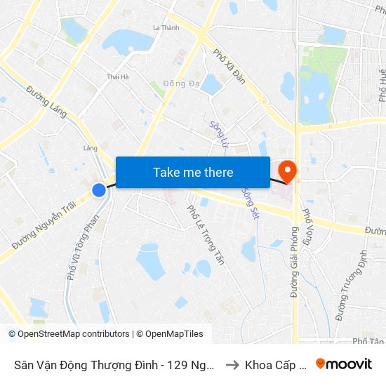 Sân Vận Động Thượng Đình - 129 Nguyễn Trãi to Khoa Cấp Cứu map