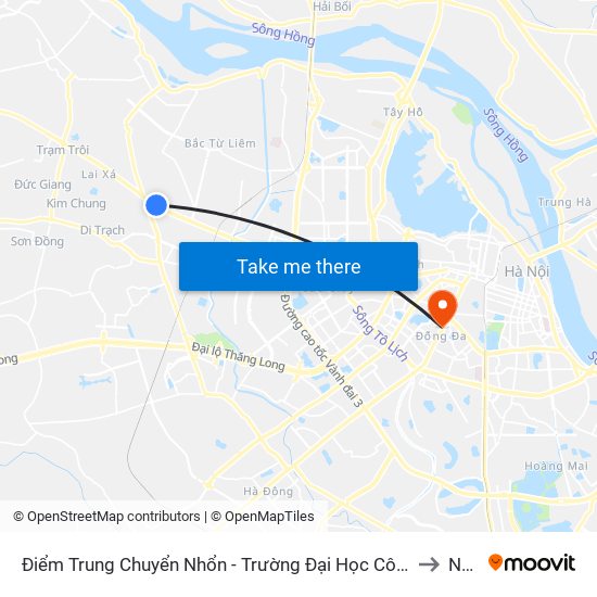 Điểm Trung Chuyển Nhổn - Trường Đại Học Công Nghiệp Hà Nội - Đường 32 to Nhà C map