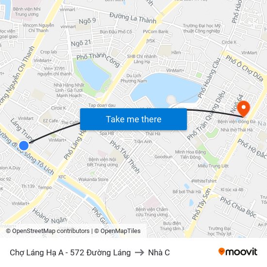 Chợ Láng Hạ A - 572 Đường Láng to Nhà C map