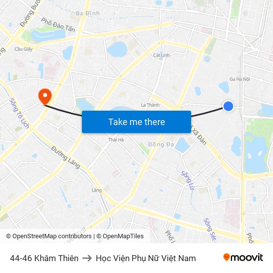 78-80a Khâm Thiên (Đối Diện 71) to Học Viện Phụ Nữ Việt Nam map