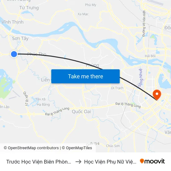 Trước Học Viện Biên Phòng 100m to Học Viện Phụ Nữ Việt Nam map