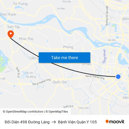 Đối Diện 498 Đường Láng to Bệnh Viện Quân Y 105 map