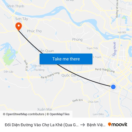 Đối Diện Đường Vào Chợ La Khê (Qua Ga Metro La Khê) - 405 Quang Trung (Hà Đông) to Bệnh Viện Quân Y 105 map