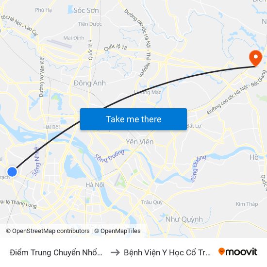 Điểm Trung Chuyển Nhổn - Vị Trí Đỗ Tuyến 20, 29, 32 (Chiều Sơn Tây - Hà Nội)- Đường 32 to Bệnh Viện Y Học Cổ Truyền Và Phục Hồi Chức Năng - Bệnh Viện Phổi Tỉnh Bắc Ninh map