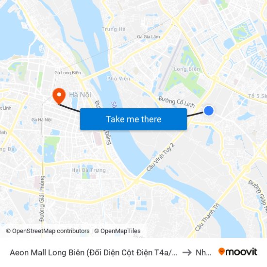 Aeon Mall Long Biên (Đối Diện Cột Điện T4a/2a-B Đường Cổ Linh) to Nhà A2 map