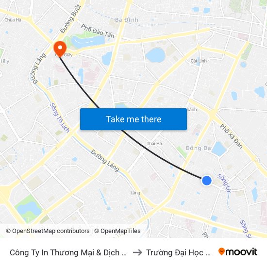 Số 10 Chùa Bộc - Học Viện Ngân Hàng to Trường Đại Học Giao Thông Vận Tải map