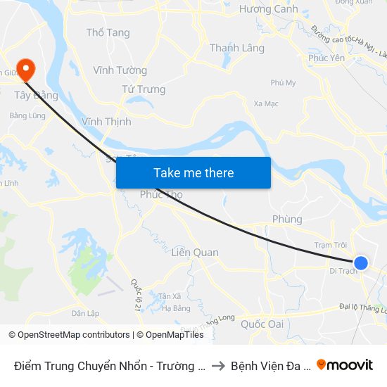 Điểm Trung Chuyển Nhổn - Trường Đại Học Công Nghiệp Hà Nội - Đường 32 to Bệnh Viện Đa Khoa Huyện Ba Vì map