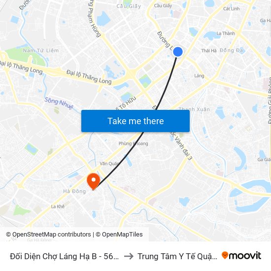 Đối Diện Chợ Láng Hạ B - 564 Đường Láng to Trung Tâm Y Tế Quận Hà Đông map