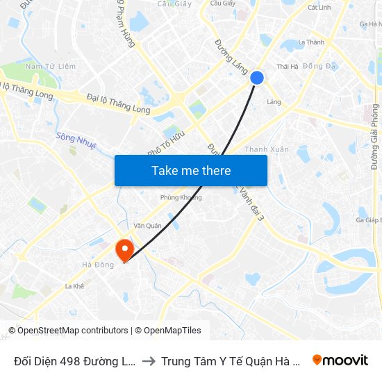 Đối Diện 498 Đường Láng to Trung Tâm Y Tế Quận Hà Đông map