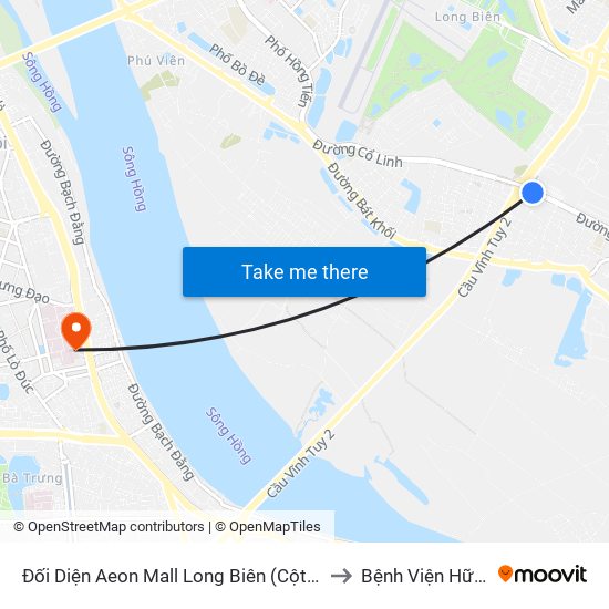 Đối Diện Aeon Mall Long Biên (Cột Điện T4a/2a-B Đường Cổ Linh) to Bệnh Viện Hữu Nghị Việt-Xô map