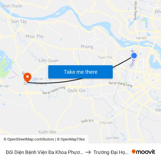 Đối Diện Bệnh Viện Đa Khoa Phương Đông to Trường Đại Học Fpt map