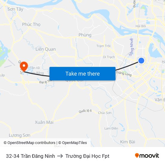 32-34 Trần Đăng Ninh to Trường Đại Học Fpt map