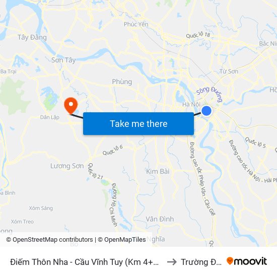 Điếm Thôn Nha - Cầu Vĩnh Tuy (Km 4+500 Đường Long Biên Xuân Quan) to Trường Đại Học Fpt map