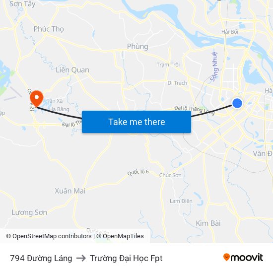 794 Đường Láng to Trường Đại Học Fpt map