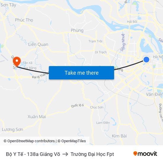 Bộ Y Tế - 138a Giảng Võ to Trường Đại Học Fpt map