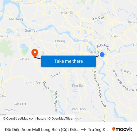 Đối Diện Aeon Mall Long Biên (Cột Điện T4a/2a-B Đường Cổ Linh) to Trường Đại Học Fpt map