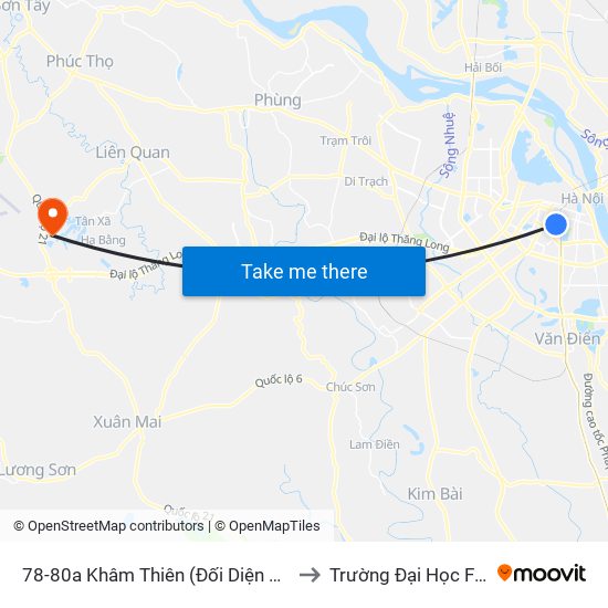 78-80a Khâm Thiên (Đối Diện 71) to Trường Đại Học Fpt map