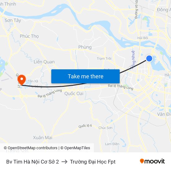 Bv Tim Hà Nội Cơ Sở 2 to Trường Đại Học Fpt map