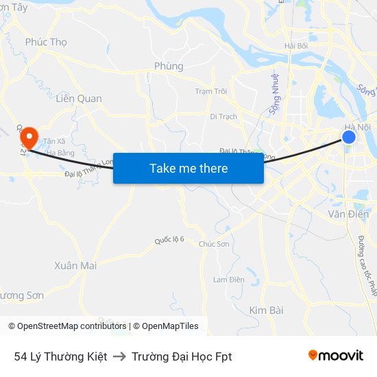 54 Lý Thường Kiệt to Trường Đại Học Fpt map