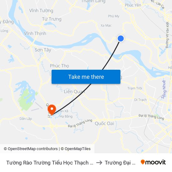 Tường Rào Trường Tiểu Học Thạch Đà B - Thạch Đà to Trường Đại Học Fpt map